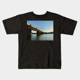 Train trestle bridge over Lake Hartwell Kids T-Shirt